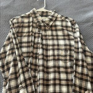 Chaps Black and Brown Plaid Casual Shirt